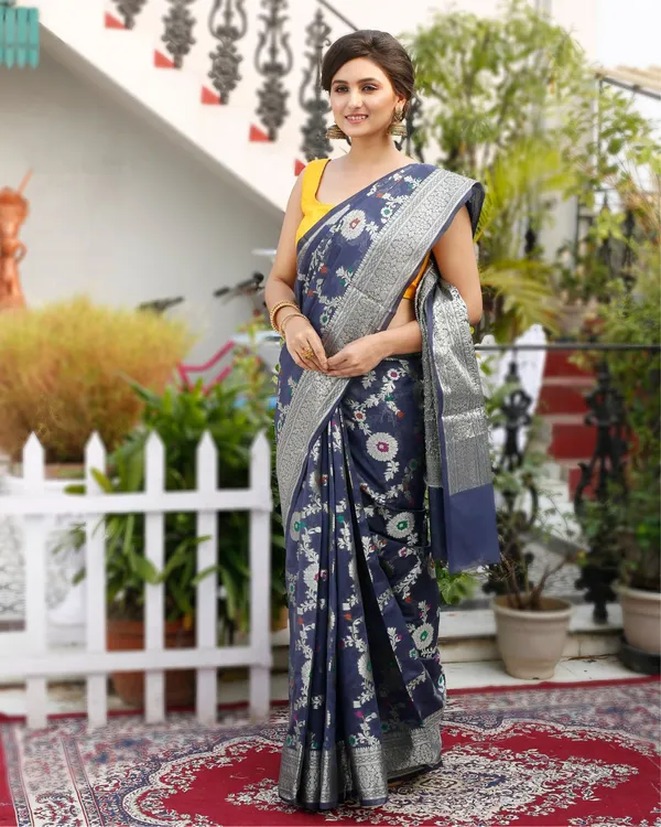 Kota_Banarasi_Silk_Saree_Violet_Handcrafted