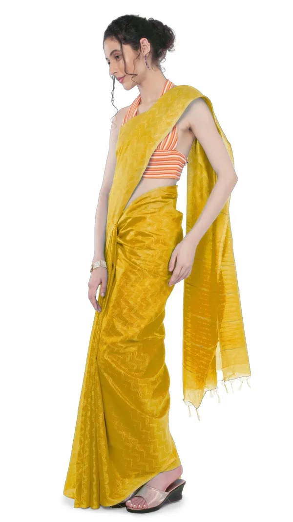 Kota_Silk_Yellow_Saree_Sequence_Pallu_&_Zig-Zag_Design