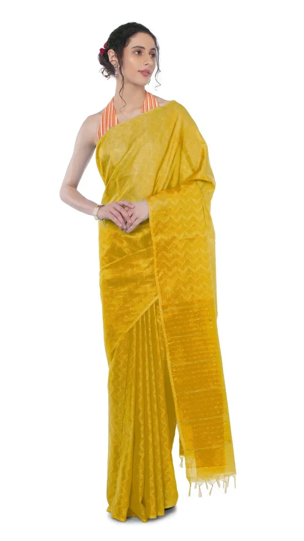 Kota_Silk_Yellow_Saree_Sequence_Pallu_&_Zig-Zag_Design