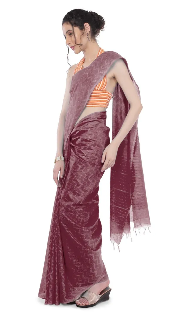 Kota_Silk_Wine_Saree_Sequence_Pallu_&_Zig-Zag_Design