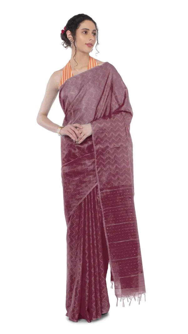 Kota_Silk_Wine_Saree_Sequence_Pallu_&_Zig-Zag_Design