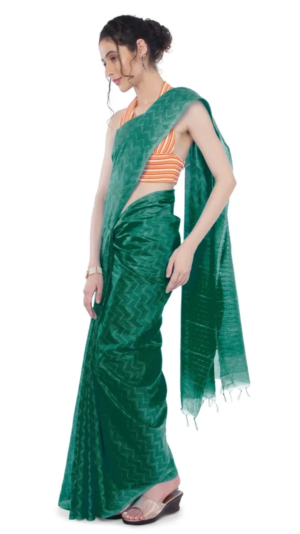 Kota_Silk_Green_Saree_Sequence_Pallu_&_Zig-Zag_Design