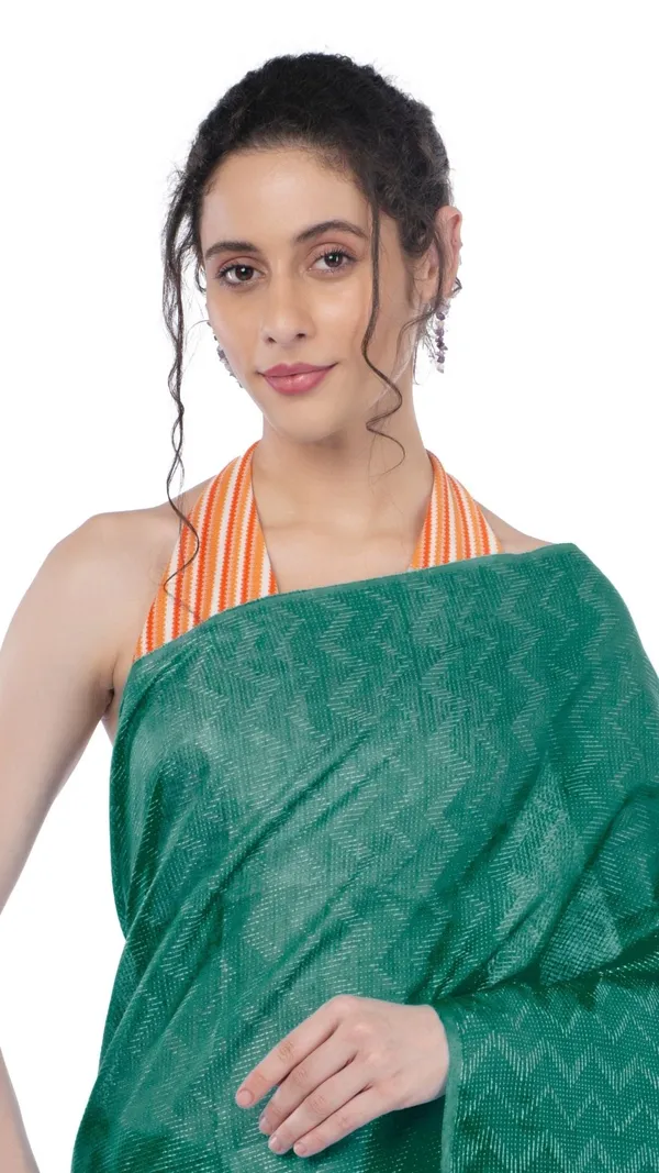 Kota_Silk_Green_Saree_Sequence_Pallu_&_Zig-Zag_Design