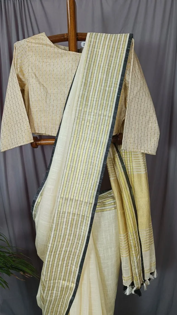 Pure_Khadi_Linen_Saree_White