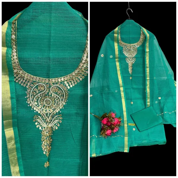 Glimmering_Kota_Doria_Gota_Patti_Pine_Green_Suit