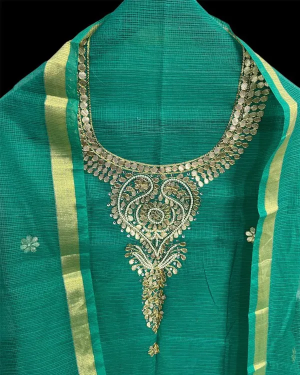 Glimmering_Kota_Doria_Gota_Patti_Pine_Green_Suit