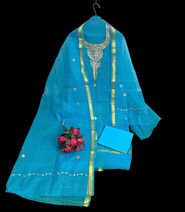 Glimmering_Kota_Doria_Gota_Patti_Blue_Suit