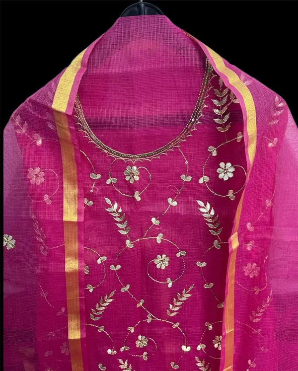 Glimmering_Kota_Doria_Gota_Patti_Fuchsia_Pink_Suit