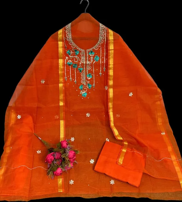 Glimmering_Kota_Doria_Gota_Patti_Orange_Suit