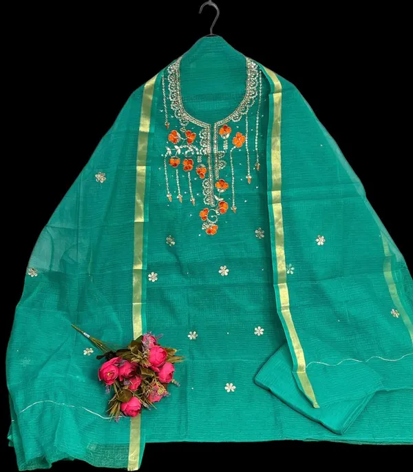 Glimmering_Kota_Doria_Gota_Patti_Green_Suit