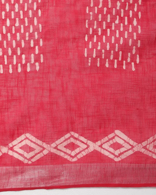 Crimson_Slub_Linen_Saree_Wax_Batik_Hand_Dyed_Rubine_Red