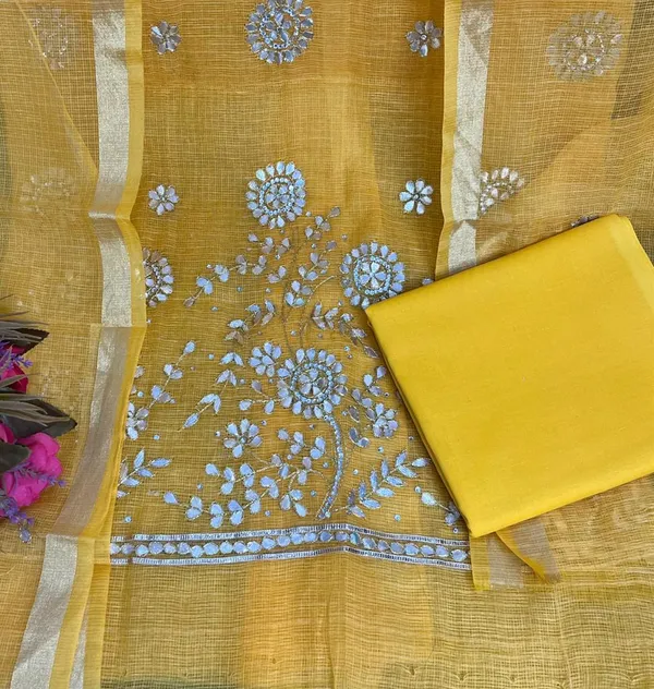 Glimmering_Kota_Doria_Gota_Patti_Yellow_Suit