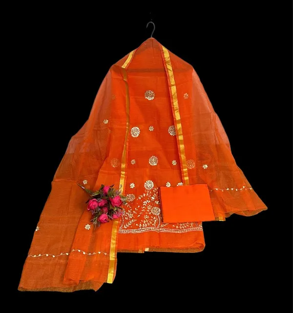 Glimmering_Kota_Doria_Gota_Patti_Orange_Suit
