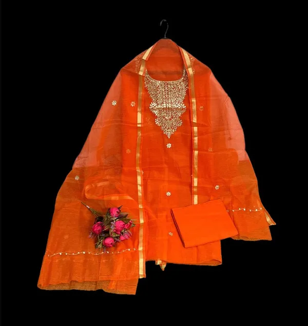 Glimmering_Kota_Doria_Gota_Patti_Orange_Suit
