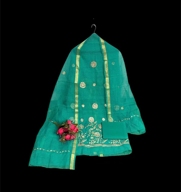 Glimmering_Kota_Doria_Gota_Patti_Green_Suit