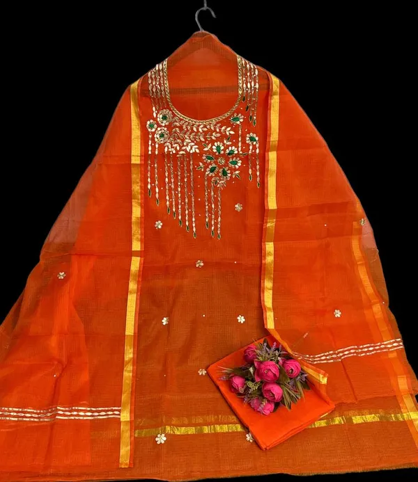 Glimmering_Kota_Doria_Gota_Patti_Orange_Suit