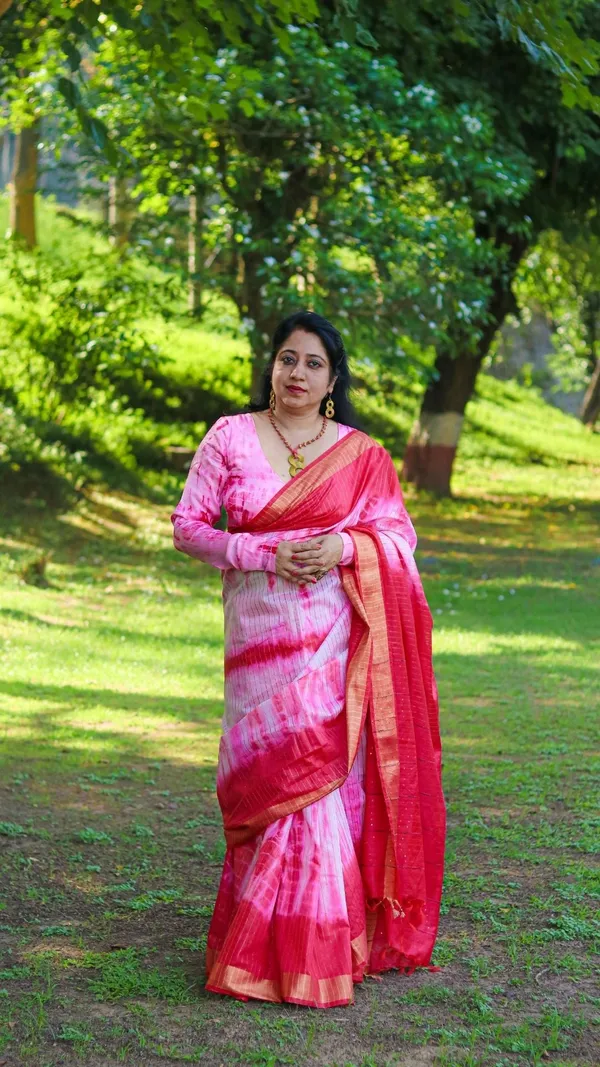 Half_Dye_Half_Print_Kota_Silk_Pink_Saree_Sequence_Pallu