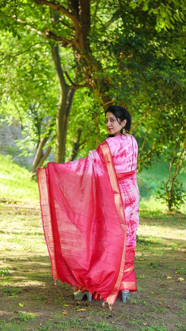 Half_Dye_Half_Print_Kota_Silk_Pink_Saree_Sequence_Pallu