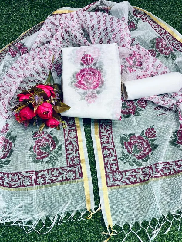 Vivid_Kota_Doria_White_Suit_Blockprinted_(Top+Bottom+Dupatta)