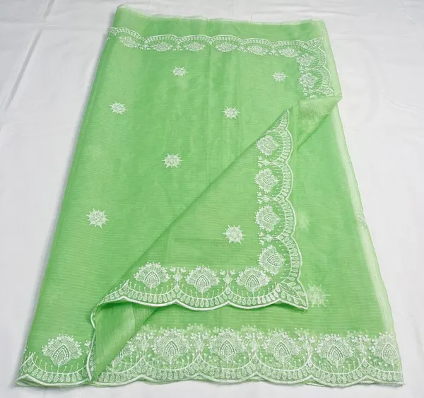 Handcrafted_Kota_Doria_Saree_Iguana_Green_Embroidered