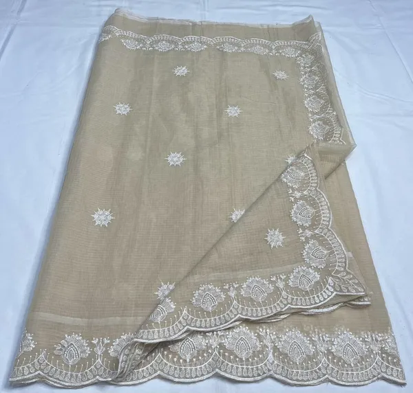 Handcrafted_Kota_Doria_Saree_Pale_Brown_Embroidered