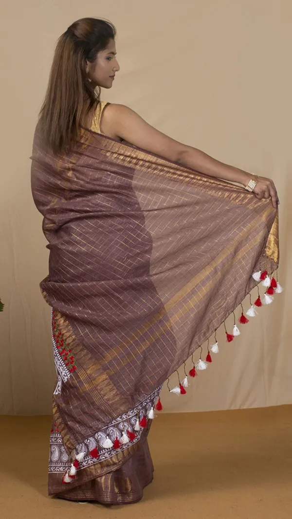 Embroidered_Bansbara_Tussar_Silk_Saree_Brown