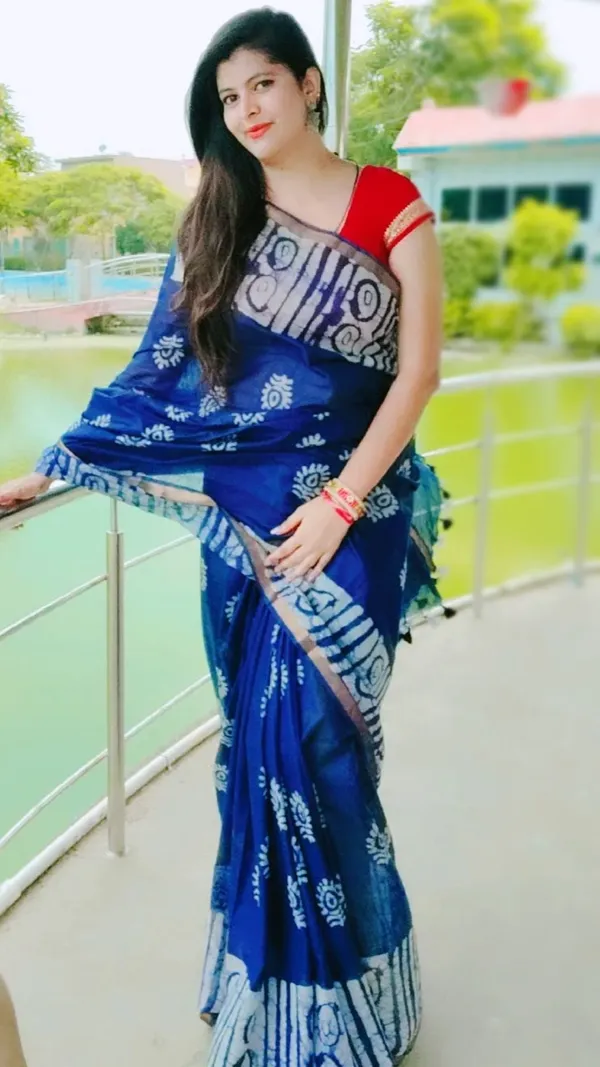 Wax_Batik_Hand_Dyed_Kota_Silk_Saree_Midnight_Blue
