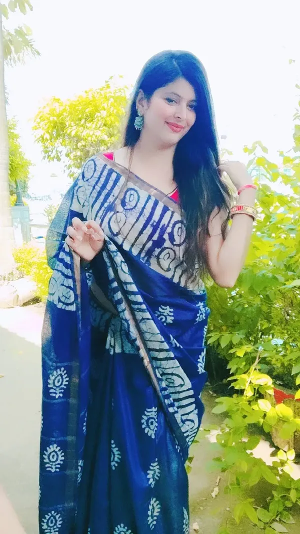 Wax_Batik_Hand_Dyed_Kota_Silk_Saree_Midnight_Blue