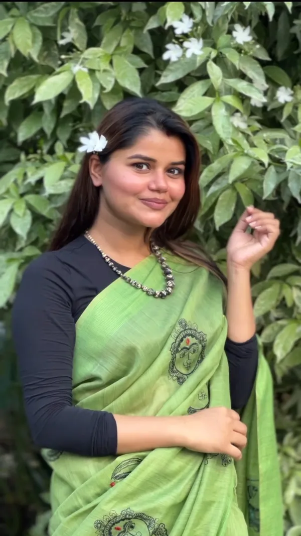 Embroidered_Bansbara_Tussar_Silk_Handloom_Saree_Green