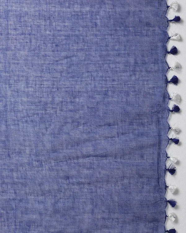 Artistic_Pure_Linen_Handloom_Saree_Blue_Hand_Embroidered