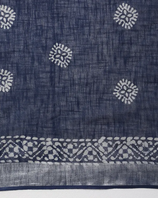 Tranquil_Slub_Linen_Wax_Batik_Hand_Dyed_Saree_Ink_Blue