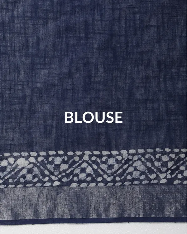 Tranquil_Slub_Linen_Wax_Batik_Hand_Dyed_Saree_Ink_Blue