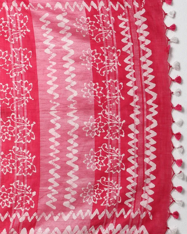 Blushing_Slub_Linen_Wax_Batik_Hand_Dyed_Saree_Pink