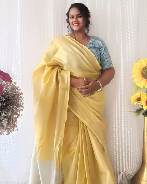 Gorgeous_Pure_Tissue_Linen_Handdyed_Saree_Yellow