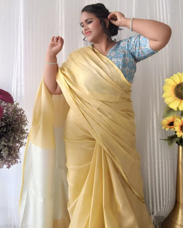 Gorgeous_Pure_Tissue_Linen_Handdyed_Saree_Yellow