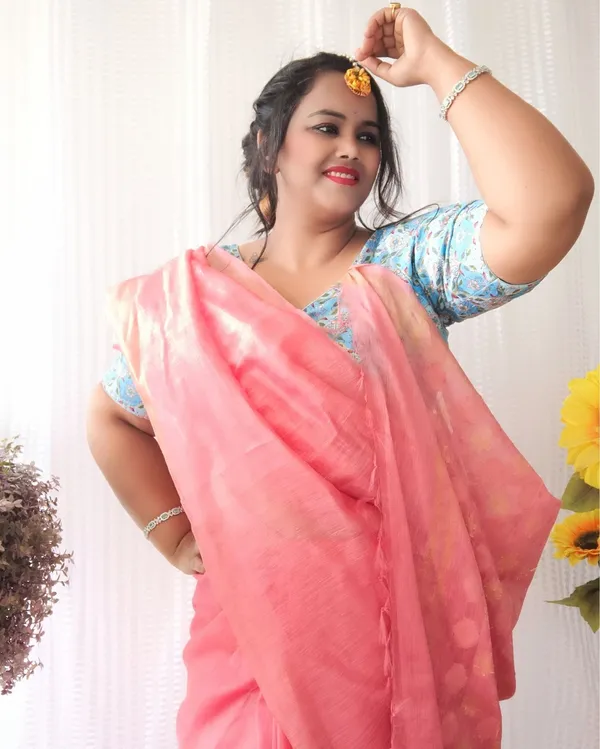 Ornamental_Banarasi_Silk_Linen_Pink_Handloom_Saree