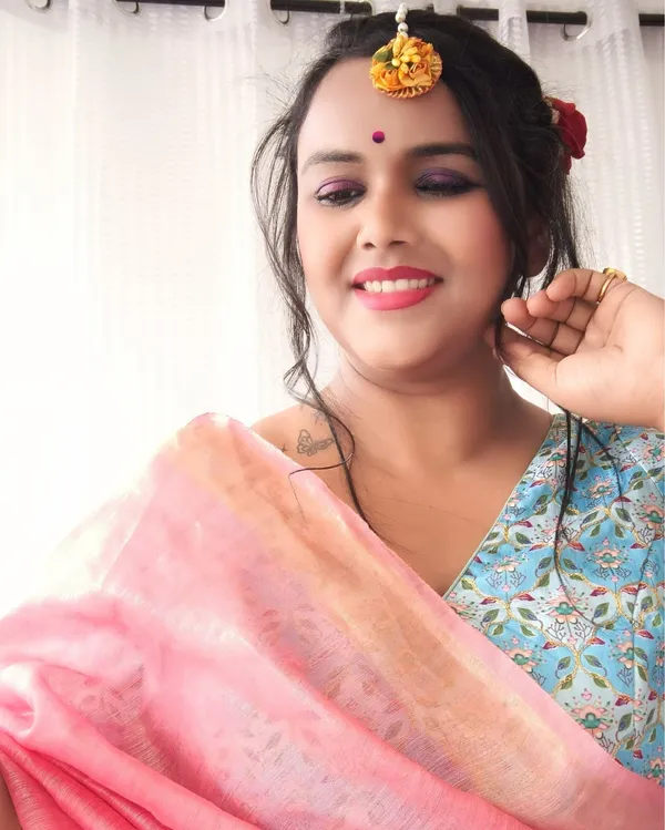 Ornamental_Banarasi_Silk_Linen_Pink_Handloom_Saree