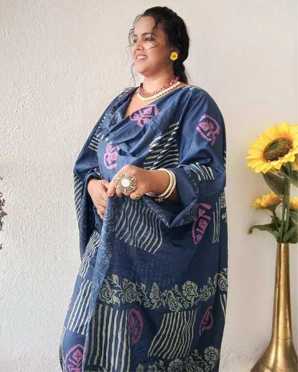 Katan_Silk_Floral_Blockprint_Blue_Suit