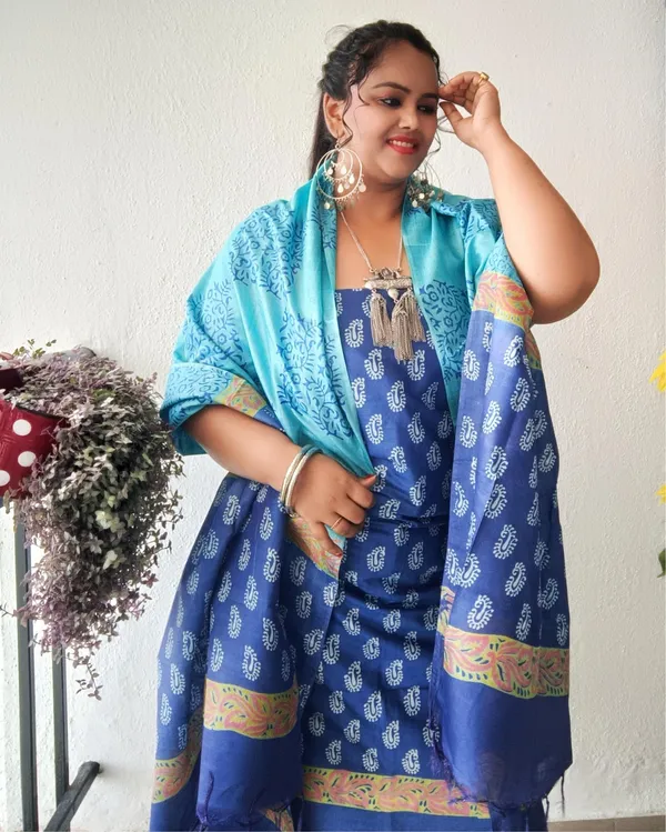 Katan_Silk_Decorous_Blockprint_Blue_&_Green_Suit