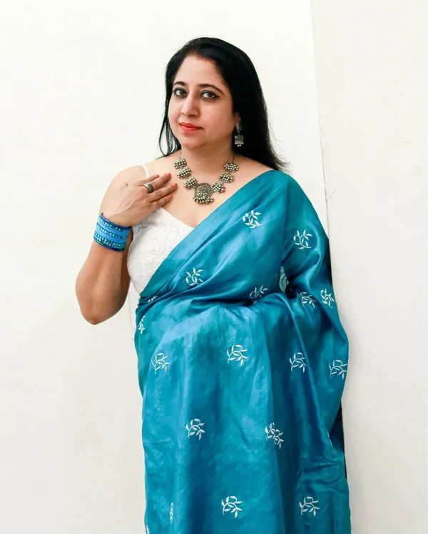 Silkmark_Pure_Tussar_Embroidered_Rama_Green_Saree