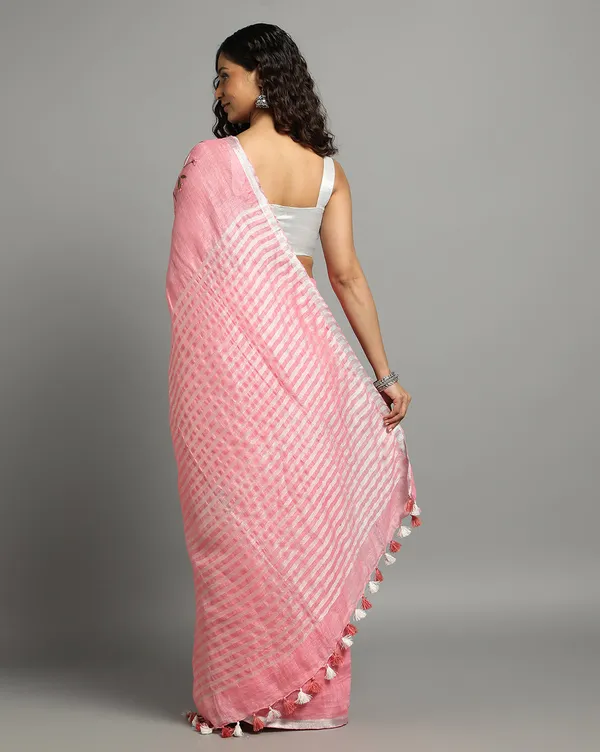 Color-Rich_Pure_Linen_Handloom_Saree_Pink_Embroidered