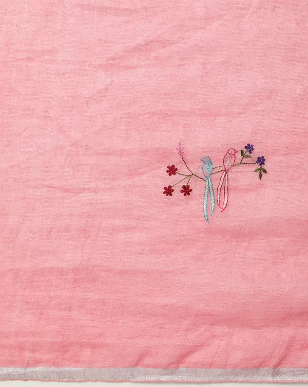 Color-Rich_Pure_Linen_Handloom_Saree_Pink_Embroidered