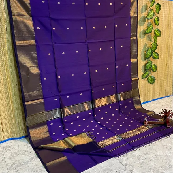 Dynamic_Maheshwari_Pure_Silk_Butta_Body_Purple_Saree