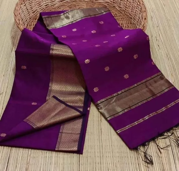 Elegant_Maheshwari_Pure_Silk_Butta_Body_Purple_Saree