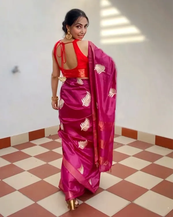 Silkmark_Muga_Tussar_Silk_Embroidered_Saree_Purple