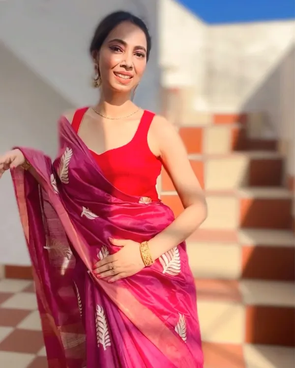 Silkmark_Muga_Tussar_Silk_Embroidered_Saree_Purple