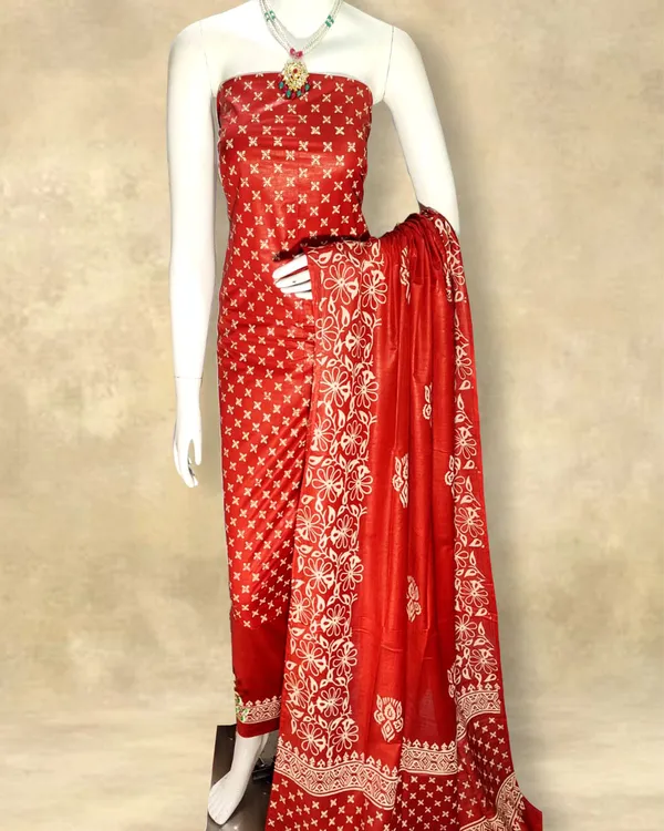 Katan_Silk_Ethereal_Blockprint_Red_Suit