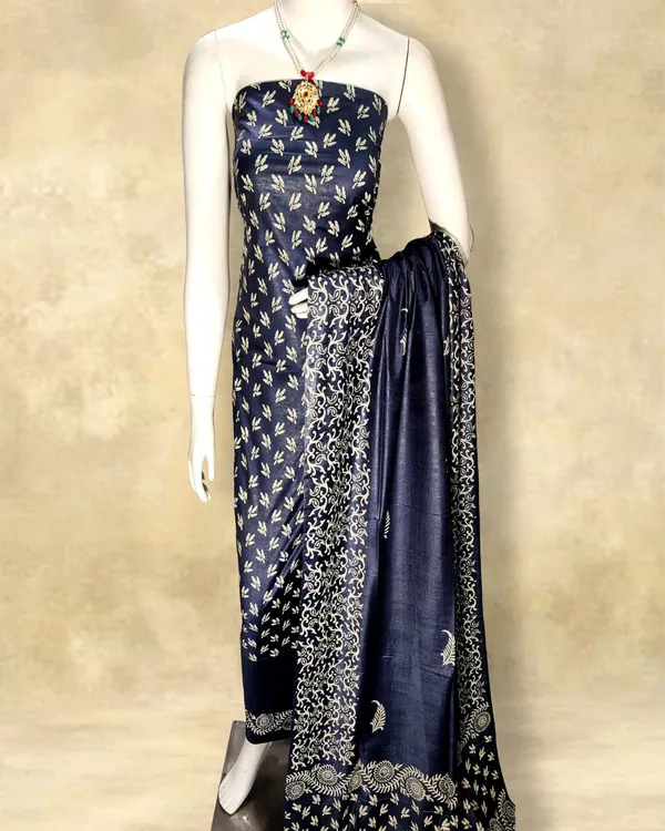 Katan_Silk_Gorgeous_Suits_Blue_Blockprinted