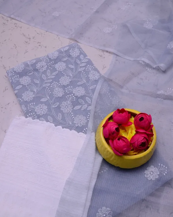 Embroidered_Precious_Kota_Doria_Suit_Gray_(Top+Bottom+Dupatta)