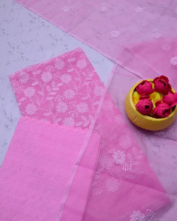 Embroidered_Luminous_Kota_Doria_Suit_Orchid_Pink_(Top+Bottom+Dupatta)
